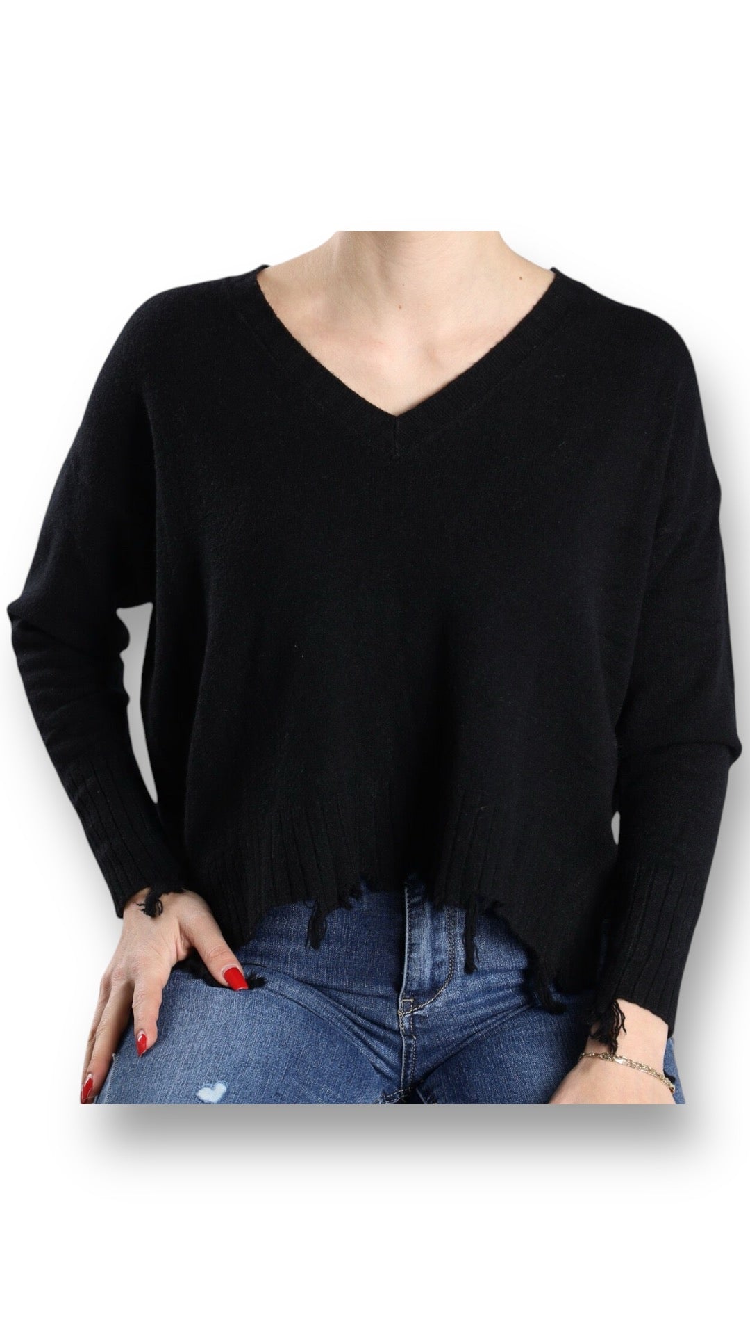 V Ausschnitt Pullover