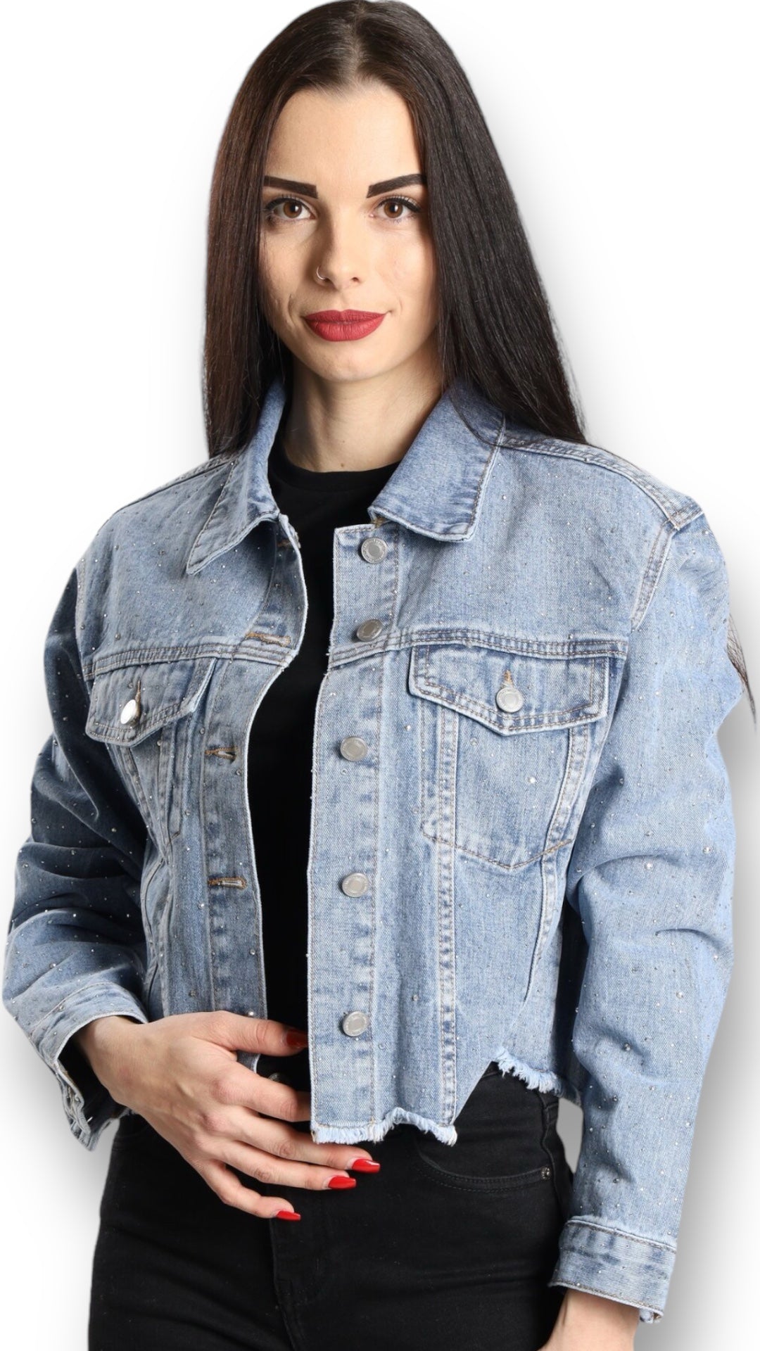 Strass Jeansjacke