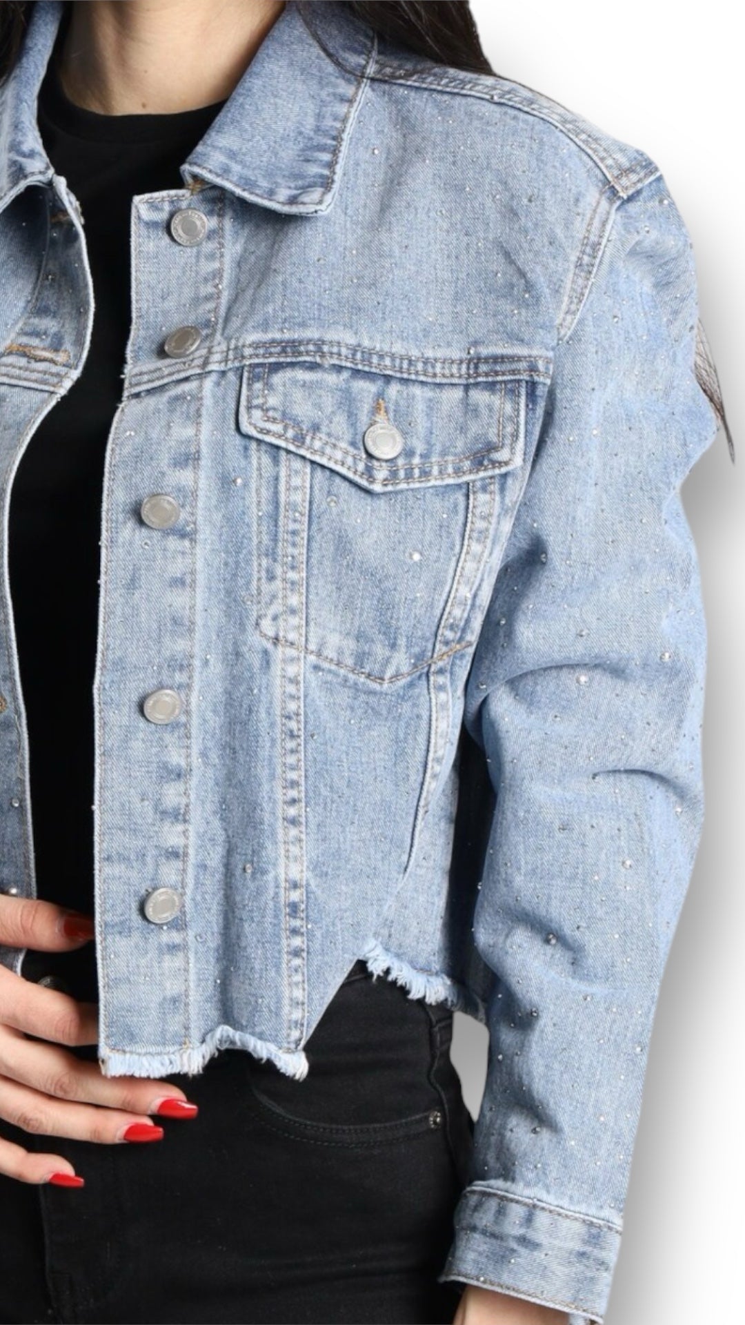 Strass Jeansjacke