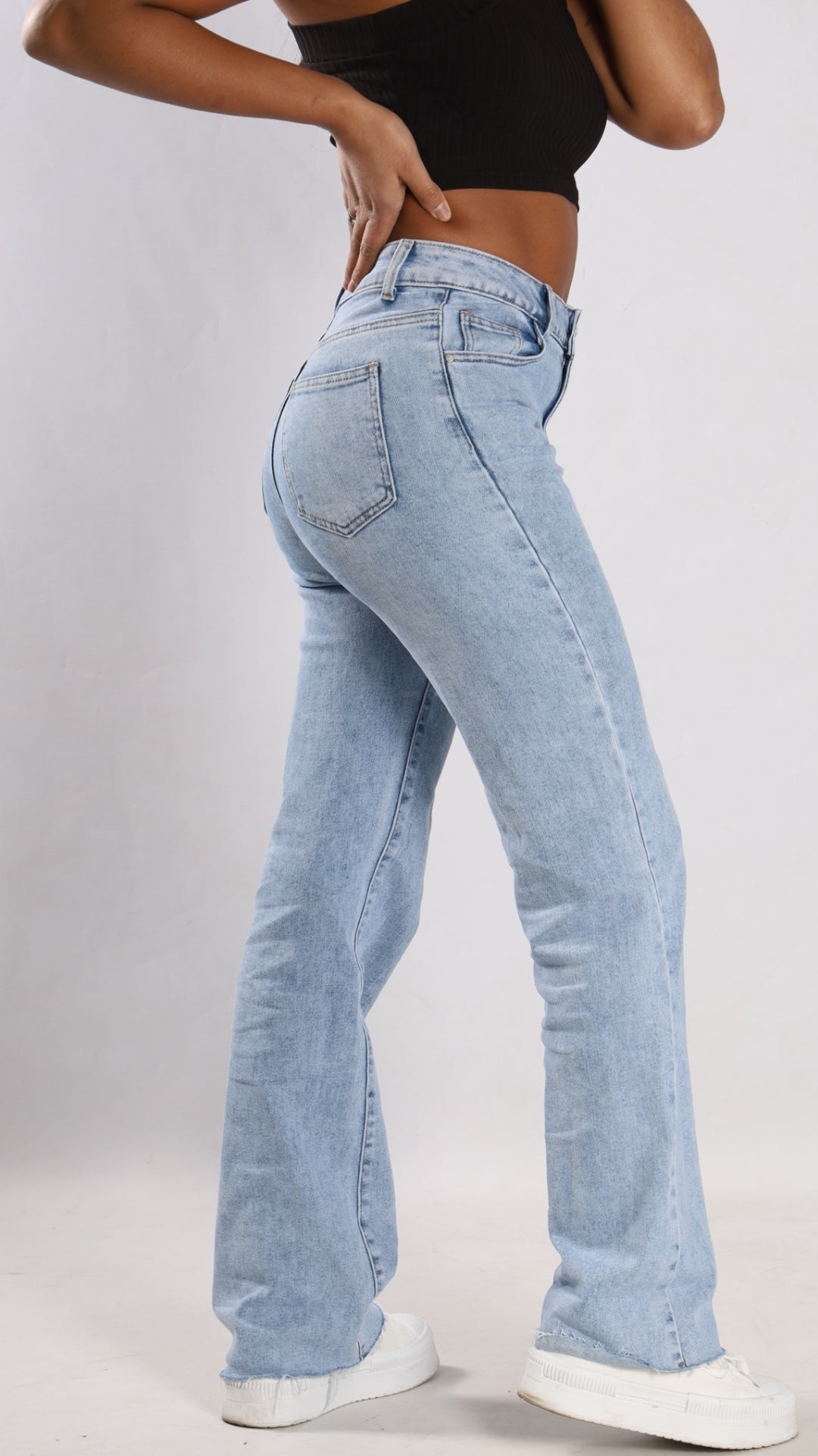 High Waist Straight Leg Jeans