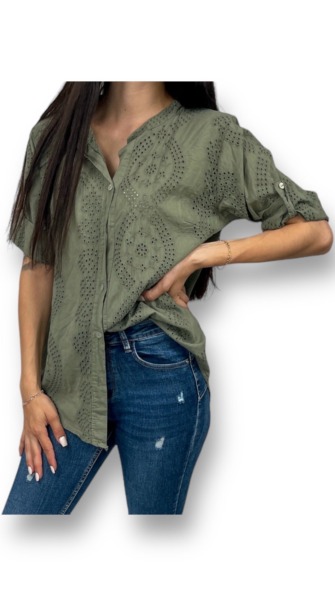 Olivgrüne Bluse
