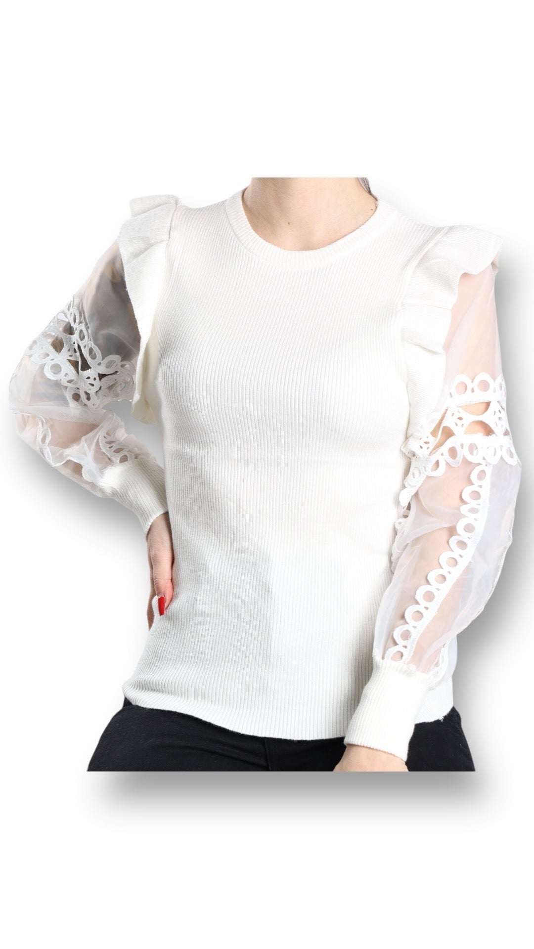 Rüschen Pullover