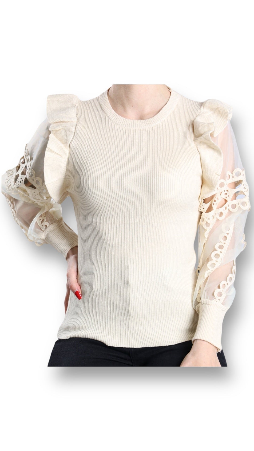 Rüschen Pullover