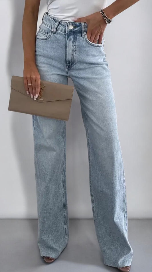 High Waist Straight Leg Jeans