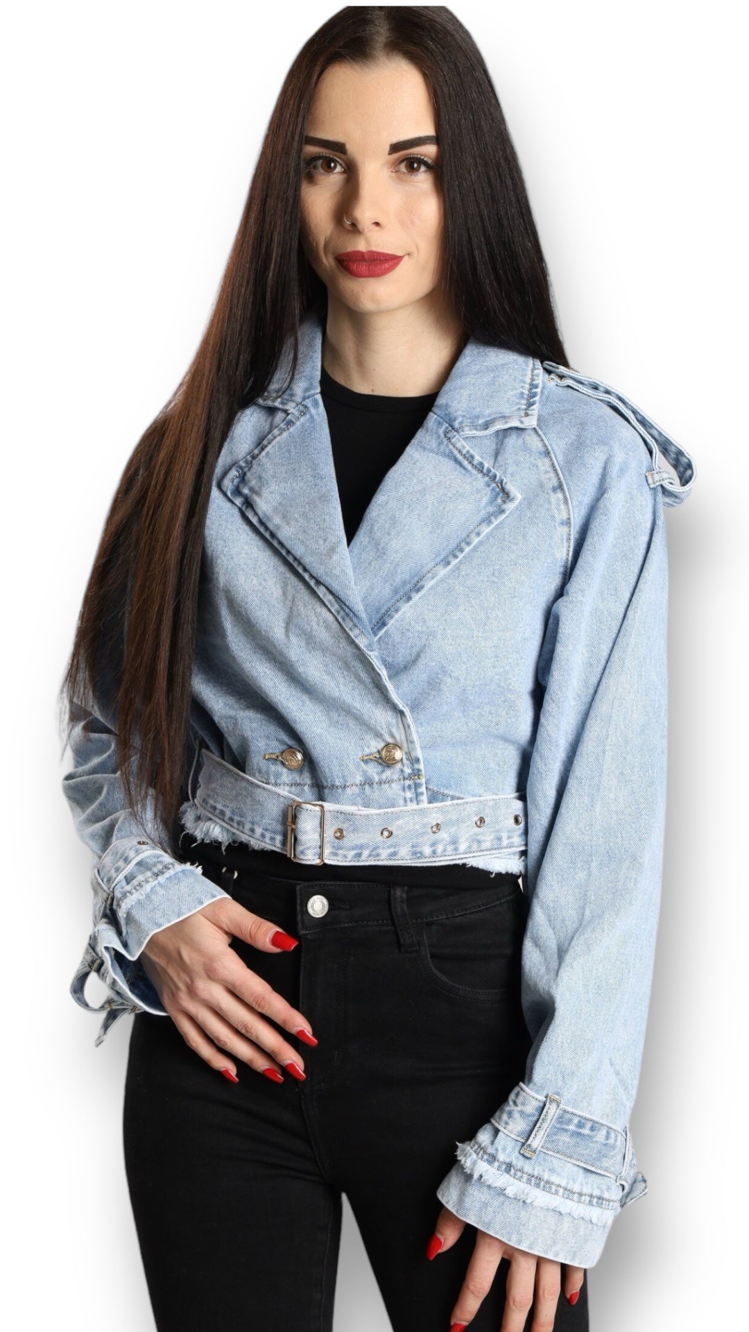 Cropped Jeansjacke